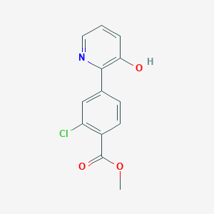 molecular formula C13H10ClNO3 B6368649 Methyl 2-chloro-4-(3-hydroxypyridin-2-yl)benzoate CAS No. 1261975-84-1