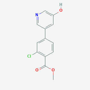 molecular formula C13H10ClNO3 B6368685 Methyl 2-chloro-4-(5-hydroxypyridin-3-yl)benzoate CAS No. 1261889-30-8