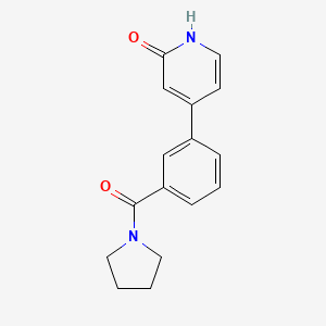 molecular formula C16H16N2O2 B6368749 2-Hydroxy-4-(3-pyrrolidinylcarbonylphenyl)pyridine CAS No. 1261914-16-2