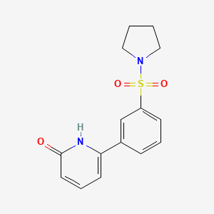 molecular formula C15H16N2O3S B6369029 6-(3-(Pyrrolidin-1-ylsulfonyl)phenyl)pyridin-2-ol CAS No. 1261974-45-1
