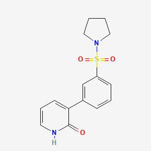 molecular formula C15H16N2O3S B6369048 3-(3-(Pyrrolidin-1-ylsulfonyl)phenyl)pyridin-2-ol CAS No. 1261893-33-7