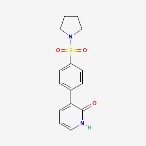 molecular formula C15H16N2O3S B6369056 3-(4-(Pyrrolidin-1-ylsulfonyl)phenyl)pyridin-2-ol CAS No. 1261982-72-2