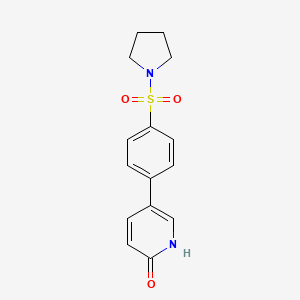 molecular formula C15H16N2O3S B6369059 5-(4-(Pyrrolidin-1-ylsulfonyl)phenyl)pyridin-2-ol CAS No. 1262000-74-7
