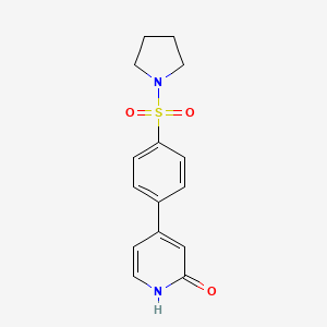molecular formula C15H16N2O3S B6369066 4-(4-(Pyrrolidin-1-ylsulfonyl)phenyl)pyridin-2-ol CAS No. 1261889-37-5