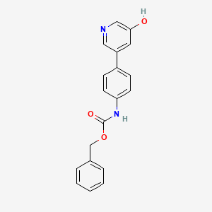 molecular formula C19H16N2O3 B6369191 5-(4-Cbz-Aminopheny)-3-hydroxypyridine, 95% CAS No. 1261896-36-9