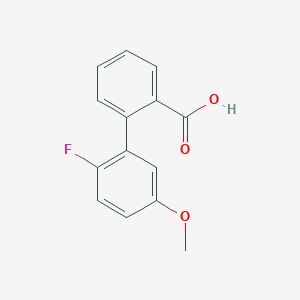 molecular formula C14H11FO3 B6369334 2-(2-Fluoro-5-methoxyphenyl)benzoic acid CAS No. 1261982-96-0