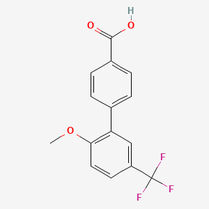 molecular formula C15H11F3O3 B6369775 4-(2-Methoxy-5-trifluoromethylphenyl)benzoic acid CAS No. 1261998-93-9