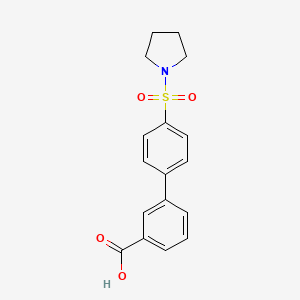 molecular formula C17H17NO4S B6369884 3-[4-(Pyrrolidinylsulfonyl)phenyl]benzoic acid CAS No. 1261941-92-7