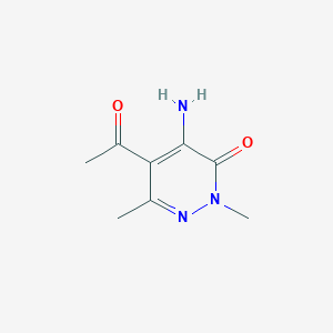 molecular formula C8H11N3O2 B063702 5-Acetyl-4-amino-2,6-dimethylpyridazin-3(2H)-one CAS No. 175135-90-7