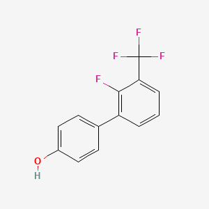 molecular formula C13H8F4O B6370539 4-(2-Fluoro-3-trifluoromethylphenyl)phenol CAS No. 634192-39-5