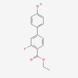 molecular formula C15H13FO3 B6370568 4-[4-(Ethoxycarbonyl)-3-fluorophenyl]phenol CAS No. 1262002-29-8