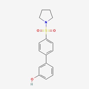 molecular formula C16H17NO3S B6370709 4'-(Pyrrolidin-1-ylsulfonyl)-[1,1'-biphenyl]-3-ol CAS No. 1261893-10-0