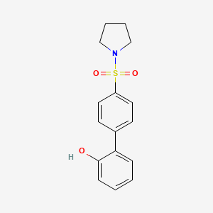 molecular formula C16H17NO3S B6370712 2-[4-(Pyrrolidinylsulfonyl)phenyl]phenol CAS No. 1261896-59-6