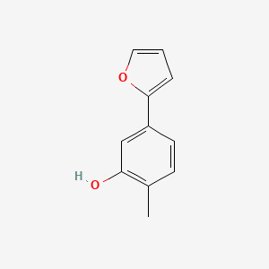 molecular formula C11H10O2 B6370751 5-(Furan-2-YL)-2-methylphenol CAS No. 1262000-32-7
