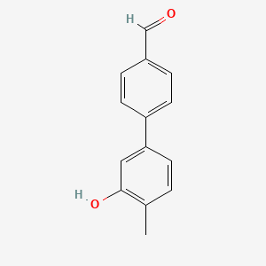 molecular formula C14H12O2 B6370925 5-(4-Formylphenyl)-2-methylphenol CAS No. 1262000-89-4