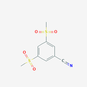 molecular formula C9H9NO4S2 B063711 3,5-Bis(methylsulfonyl)benzonitrile CAS No. 169696-83-7