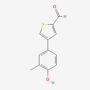 molecular formula C12H10O2S B6371220 4-(4-Hydroxy-3-methylphenyl)thiophene-2-carbaldehyde CAS No. 1261893-19-9