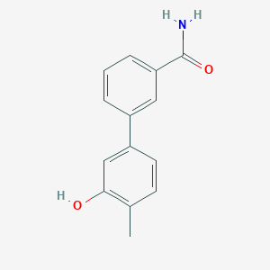 molecular formula C14H13NO2 B6371372 5-(3-Aminocarbonylphenyl)-2-methylphenol CAS No. 1262002-51-6