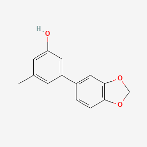 molecular formula C14H12O3 B6371415 3-Methyl-5-(3,4-methylenedioxyphenyl)phenol CAS No. 1261917-06-9