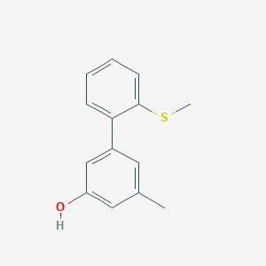 molecular formula C14H14OS B6371495 3-Methyl-5-(2-methylthiophenyl)phenol CAS No. 1262003-00-8