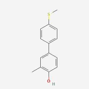 molecular formula C14H14OS B6371505 2-Methyl-4-(4-methylthiophenyl)phenol CAS No. 1261951-97-6