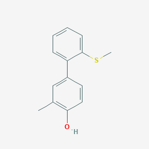 molecular formula C14H14OS B6371514 2-Methyl-4-(2-methylthiophenyl)phenol CAS No. 1262002-69-6