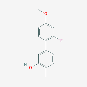 molecular formula C14H13FO2 B6371535 5-(2-Fluoro-4-methoxyphenyl)-2-methylphenol CAS No. 1261910-95-5