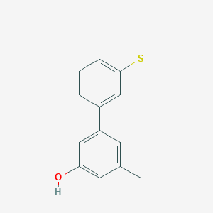 molecular formula C14H14OS B6371546 3-Methyl-5-(3-methylthiophenyl)phenol CAS No. 1261967-48-9