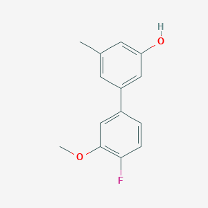 molecular formula C14H13FO2 B6371579 5-(4-Fluoro-3-methoxyphenyl)-3-methylphenol CAS No. 1261911-03-8