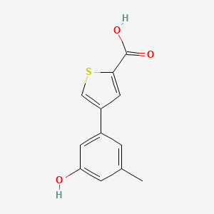 molecular formula C12H10O3S B6371716 4-(3-Hydroxy-5-methylphenyl)thiophene-2-carboxylic acid CAS No. 1261986-74-6