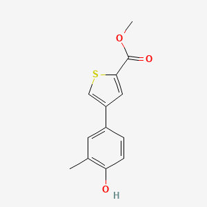 molecular formula C13H12O3S B6371999 Methyl 4-(4-hydroxy-3-methylphenyl)thiophene-2-carboxylate CAS No. 1261896-68-7