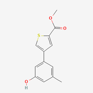 molecular formula C13H12O3S B6372013 Methyl 4-(3-hydroxy-5-methylphenyl)thiophene-2-carboxylate CAS No. 1261948-37-1