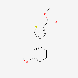 molecular formula C13H12O3S B6372038 Methyl 4-(3-hydroxy-4-methylphenyl)thiophene-2-carboxylate CAS No. 1261948-34-8
