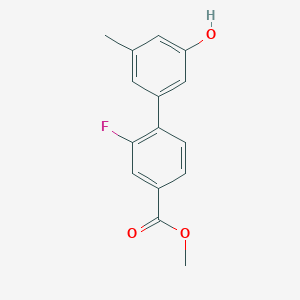 molecular formula C15H13FO3 B6372251 5-(2-Fluoro-4-methoxycarbonylphenyl)-3-methylphenol CAS No. 1261888-38-3