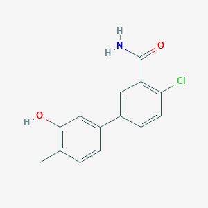 molecular formula C14H12ClNO2 B6372340 5-(3-Carbamoyl-4-chlorophenyl)-2-methylphenol CAS No. 1261888-39-4