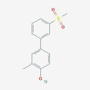molecular formula C14H14O3S B6372367 2-Methyl-4-(3-methylsulfonylphenyl)phenol CAS No. 1261949-11-4
