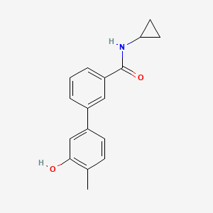 molecular formula C17H17NO2 B6372410 5-[3-(Cyclopropylaminocarbonyl)phenyl]-2-methylphenol CAS No. 1261987-64-7