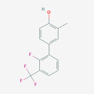 molecular formula C14H10F4O B6372420 4-(2-Fluoro-3-trifluoromethylphenyl)-2-methylphenol CAS No. 1261963-06-7