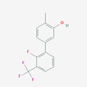 molecular formula C14H10F4O B6372476 5-(2-Fluoro-3-trifluoromethylphenyl)-2-methylphenol CAS No. 1261977-79-0