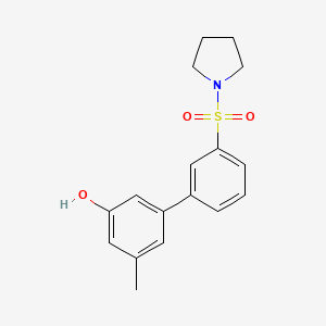 molecular formula C17H19NO3S B6372720 5-Methyl-3'-(pyrrolidin-1-ylsulfonyl)-[1,1'-biphenyl]-3-ol CAS No. 1261960-87-5
