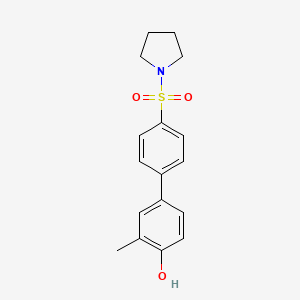 molecular formula C17H19NO3S B6372772 3-Methyl-4'-(pyrrolidin-1-ylsulfonyl)-[1,1'-biphenyl]-4-ol CAS No. 1261917-84-3