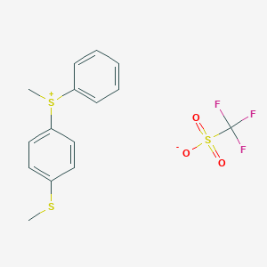 molecular formula C15H15F3O3S3 B063729 (4-Methylthiophenyl)methyl phenyl sulfonium triflate CAS No. 187868-29-7