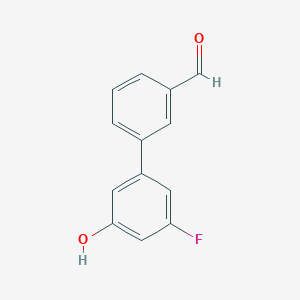 molecular formula C13H9FO2 B6372999 3-Fluoro-5-(3-formylphenyl)phenol CAS No. 1261988-14-0