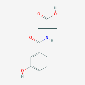 molecular formula C11H13NO4 B063733 2-[(3-Hydroxybenzoyl)amino]-2-methylpropanoic acid CAS No. 192046-60-9