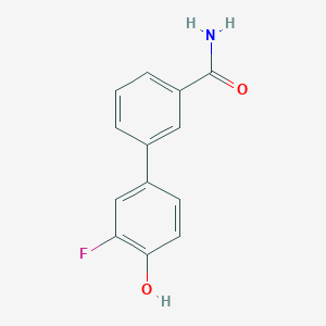 molecular formula C13H10FNO2 B6373611 4-(3-Aminocarbonylphenyl)-2-fluorophenol CAS No. 1261945-10-1