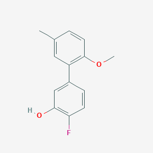 molecular formula C14H13FO2 B6373646 2-Fluoro-5-(2-methoxy-5-methylphenyl)phenol CAS No. 1262002-09-4