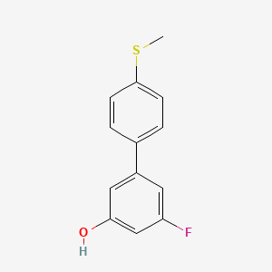 molecular formula C13H11FOS B6373775 3-Fluoro-5-(4-methylthiophenyl)phenol CAS No. 1261992-92-0