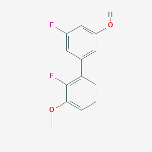molecular formula C13H10F2O2 B6373788 3-Fluoro-5-(2-fluoro-3-methoxyphenyl)phenol CAS No. 1261890-67-8