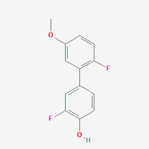 molecular formula C13H10F2O2 B6373802 2-Fluoro-4-(2-fluoro-5-methoxyphenyl)phenol CAS No. 1261893-75-7