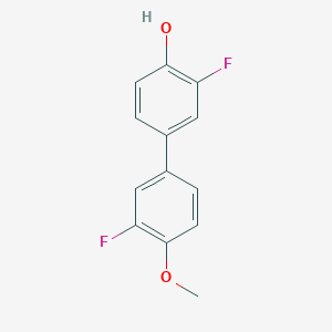 molecular formula C13H10F2O2 B6373846 2-Fluoro-4-(3-fluoro-4-methoxyphenyl)phenol CAS No. 1261897-57-7